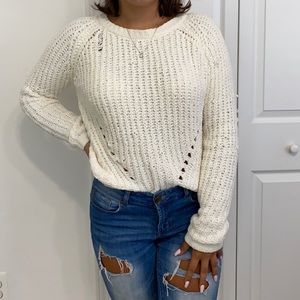 thick white sweater